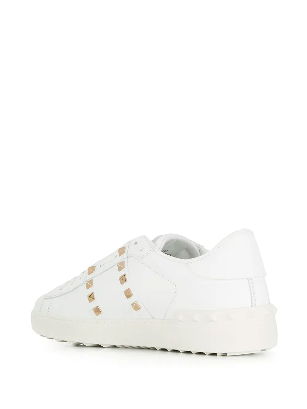 VALENTINO GARAVANI Rockstud Untitled Leather Sneakers With Platinum-Finish Studs Women