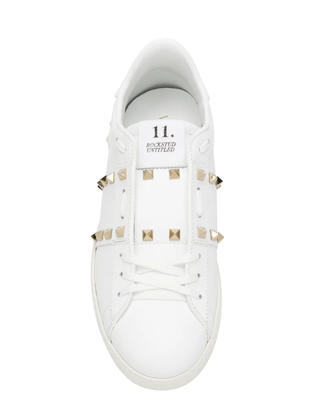 Valentino Garavani Men Rockstud Untitled Leather Sneakers With Platinum-Finish Studs