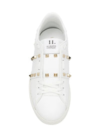 Valentino Garavani Men Rockstud Untitled Leather Sneakers With Platinum-Finish Studs