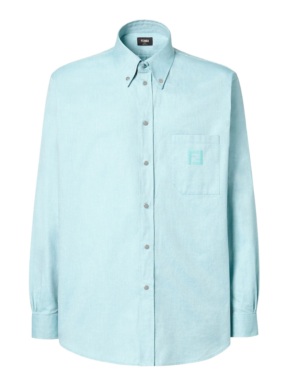 FENDI Oxford Cotton Shirt With Ff Embroidery Women