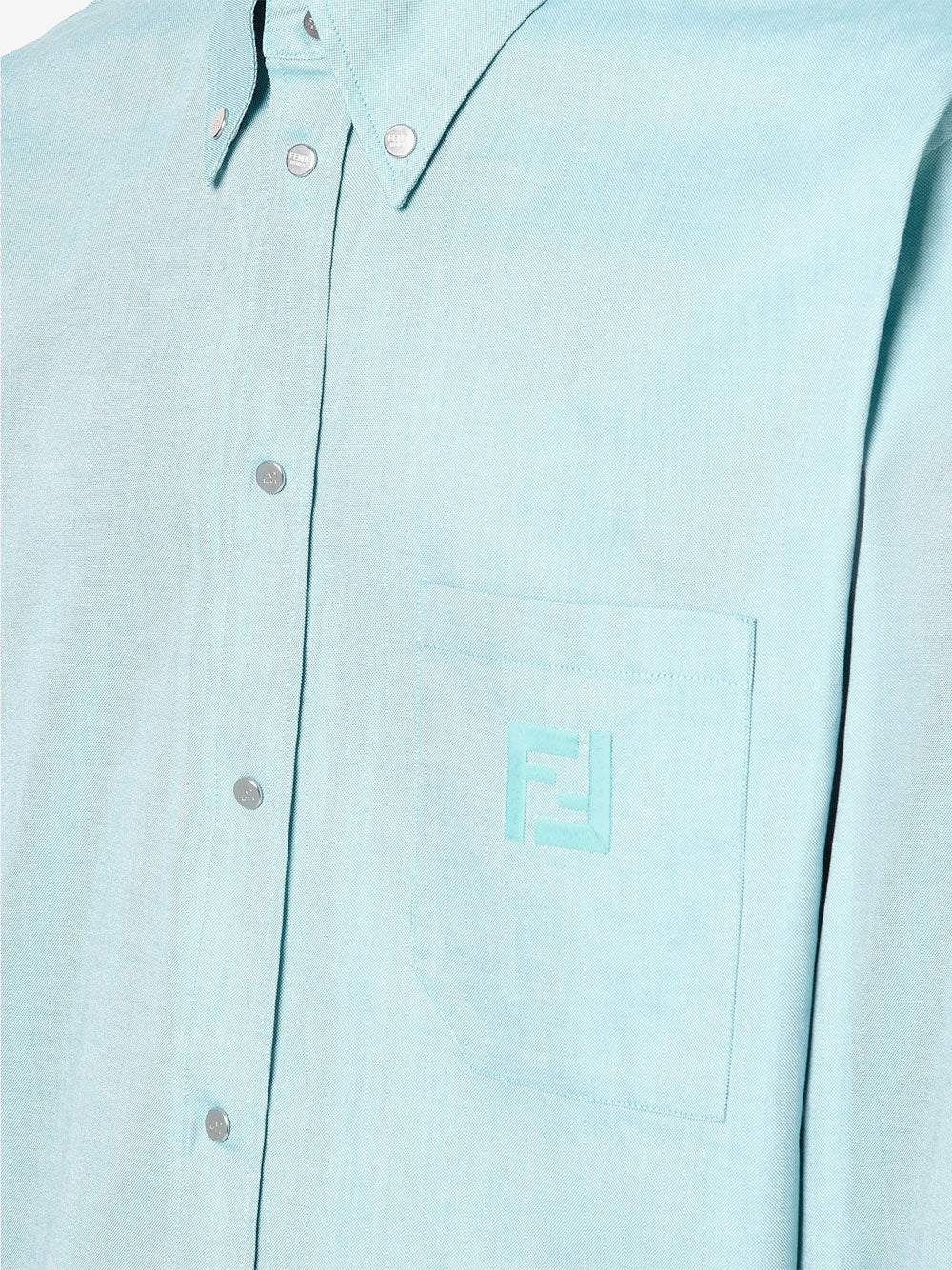 FENDI Oxford Cotton Shirt With Ff Embroidery Women