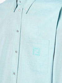 FENDI Oxford Cotton Shirt With Ff Embroidery Women