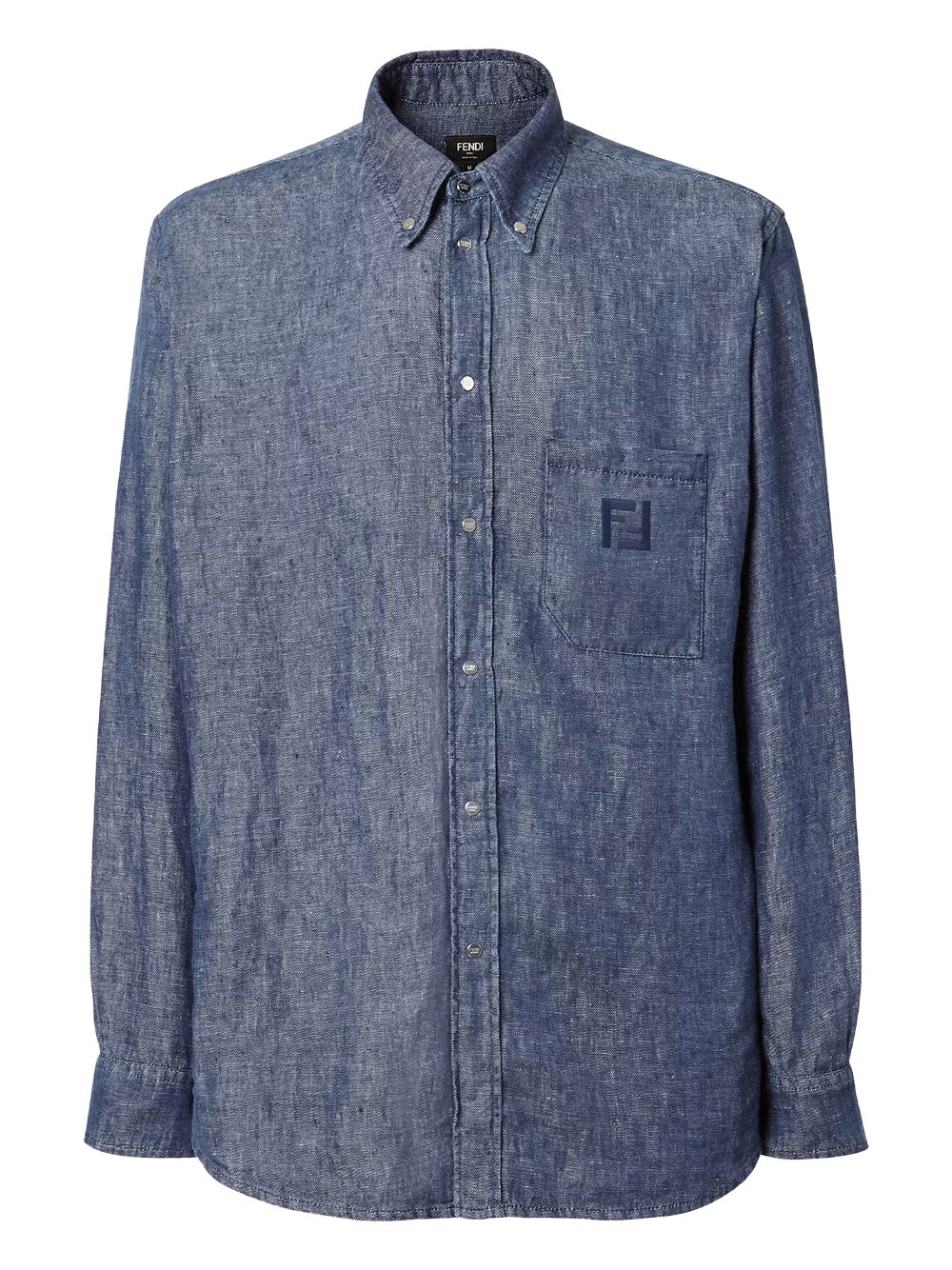 FENDI Comfort Fit Chambray Shirt With Ff Embroidery Women