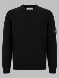 Stone Island Men Maglia In Lana Con Patch Logo
