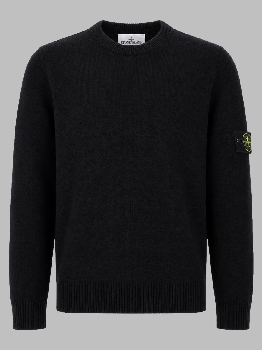 Stone Island Men Maglia In Lana Con Patch Logo