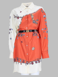 Versace Women Abito Chemisier In Twill Di Seta