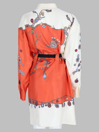 Versace Women Abito Chemisier In Twill Di Seta