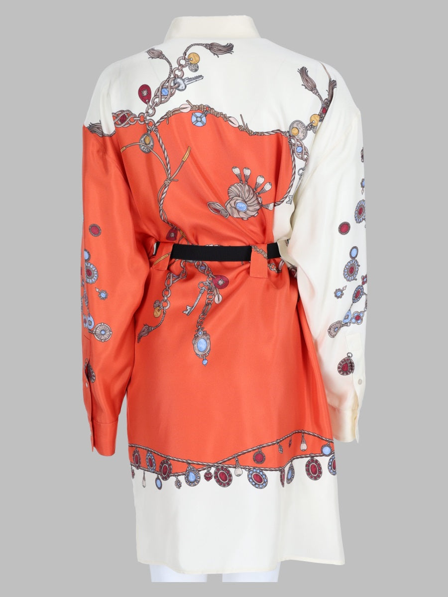 Versace Women Abito Chemisier In Twill Di Seta