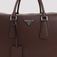 Prada Grained Leather Tote Bag Unisex