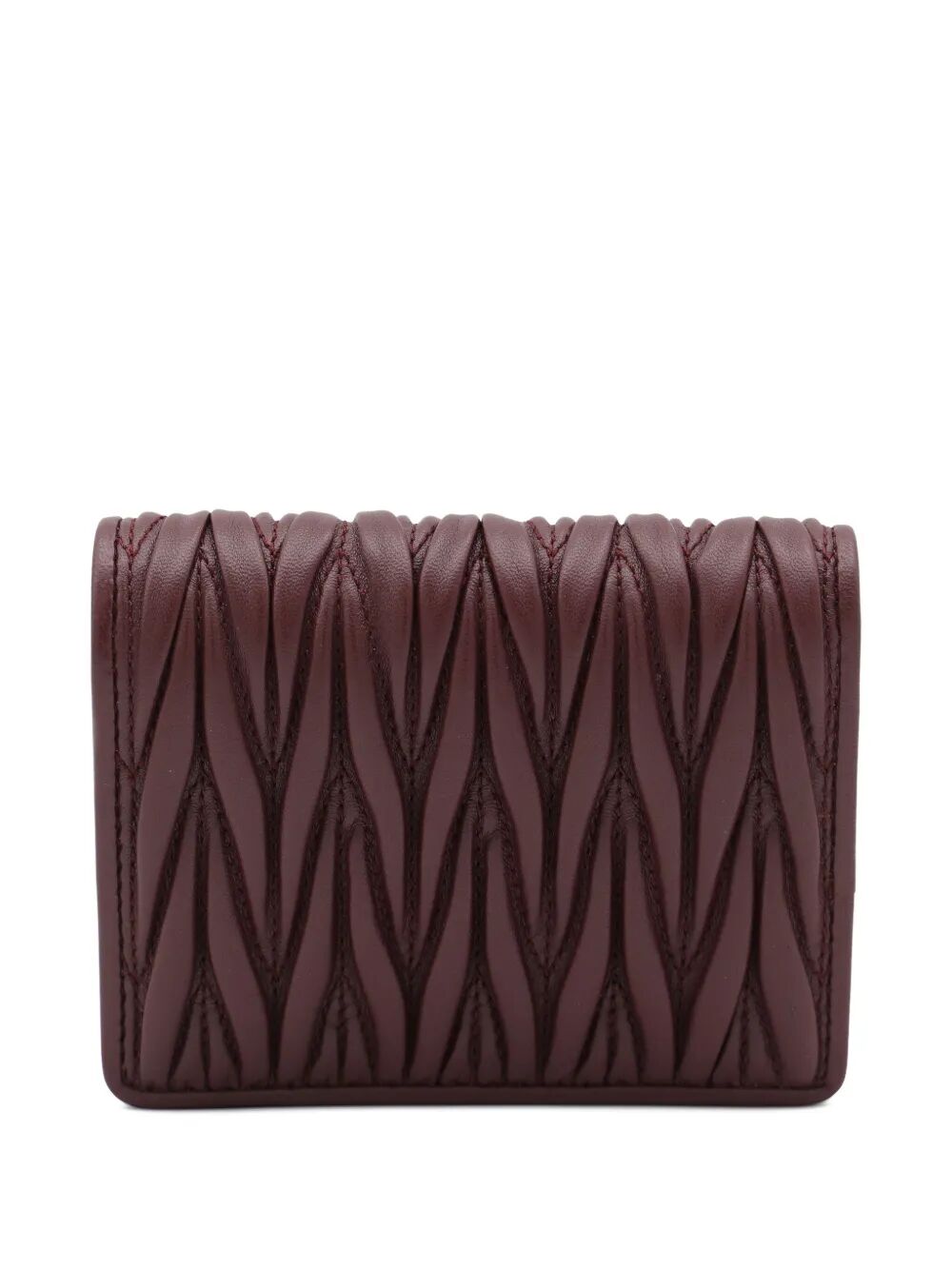 Miu Miu Women Small Matelassé Nappa Leather Wallet With Snap Closure