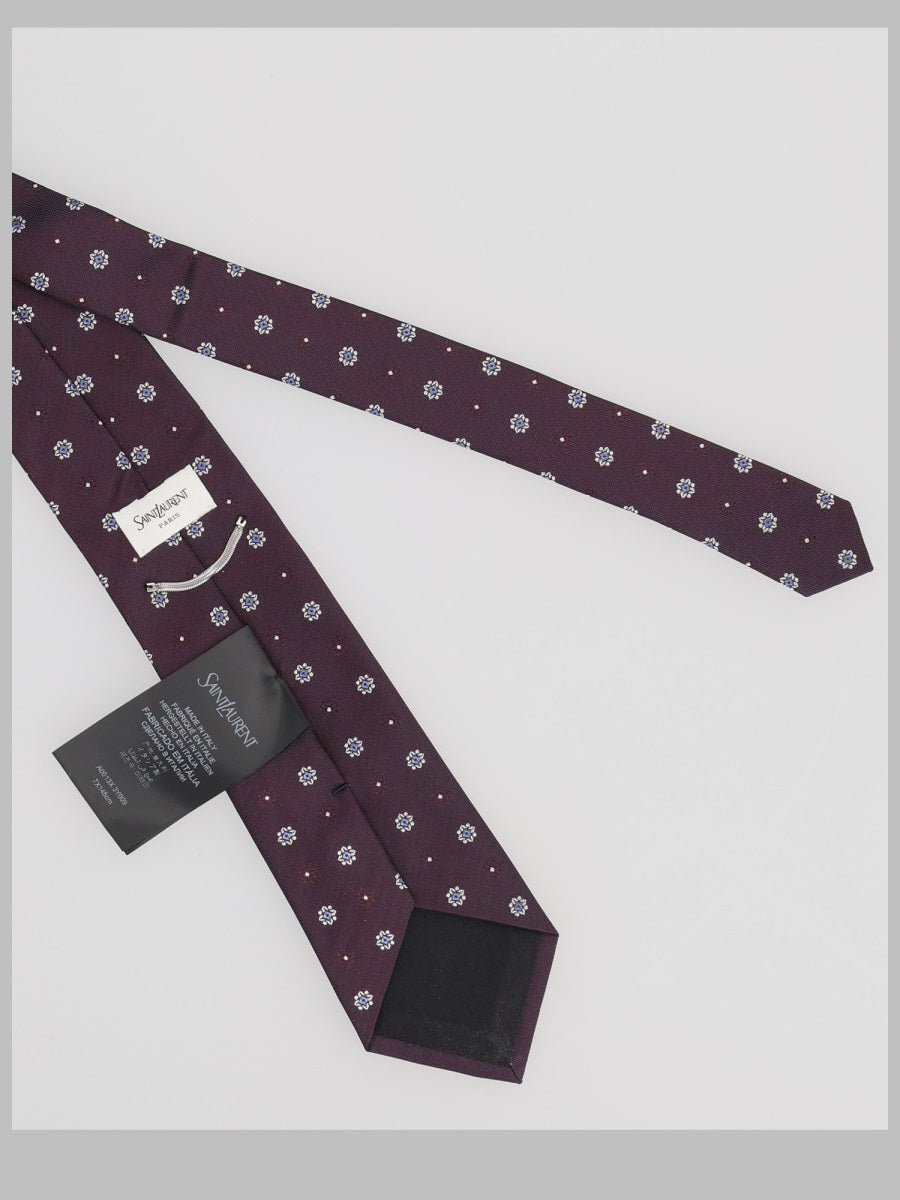 Saint Laurent Men Cravatta In Jacquard Di Seta