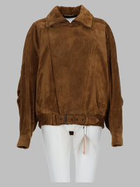 Saint Laurent Women Giacca Oversize In Pelle Crosta Vintage