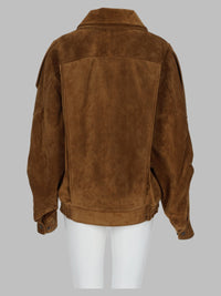 Saint Laurent Women Giacca Oversize In Pelle Crosta Vintage