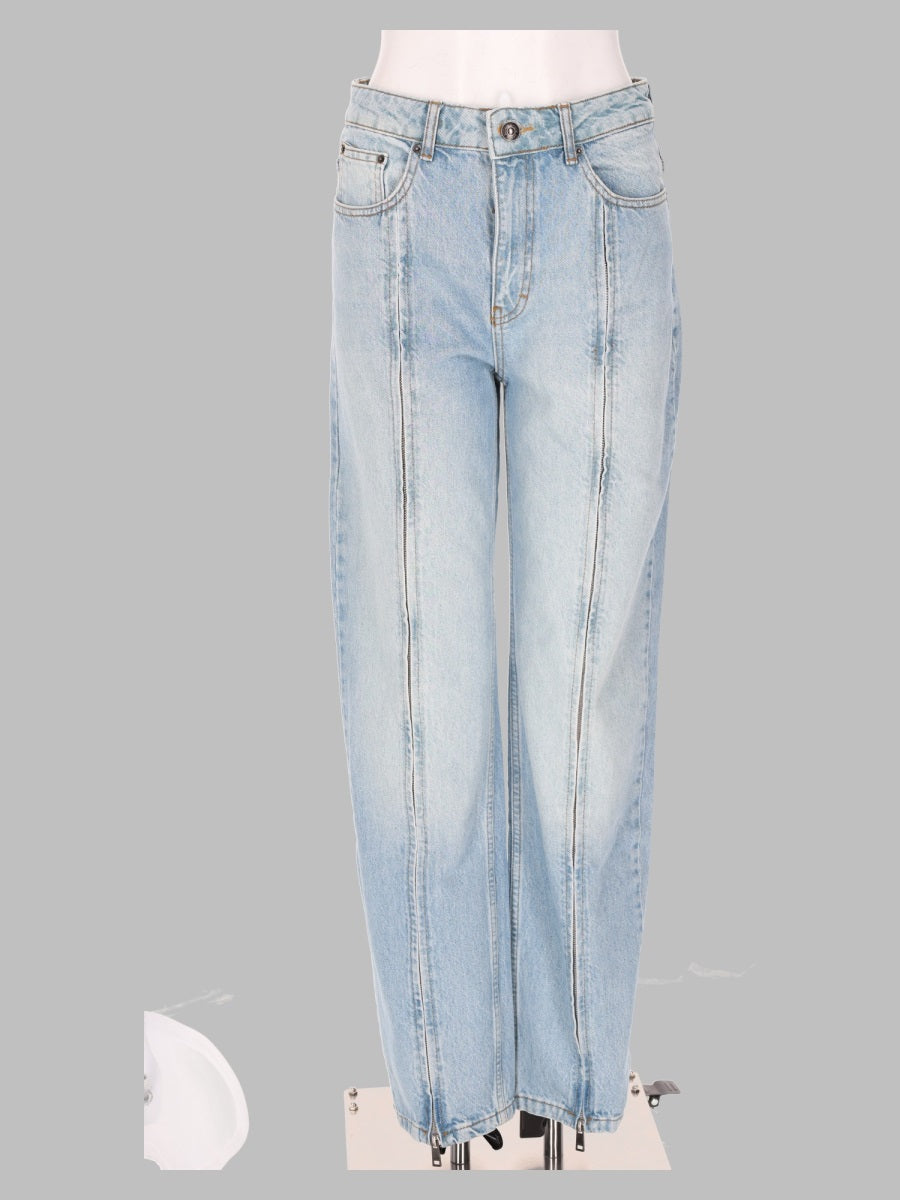 Rotate Women Jeans Dritto In Denim Con Zip