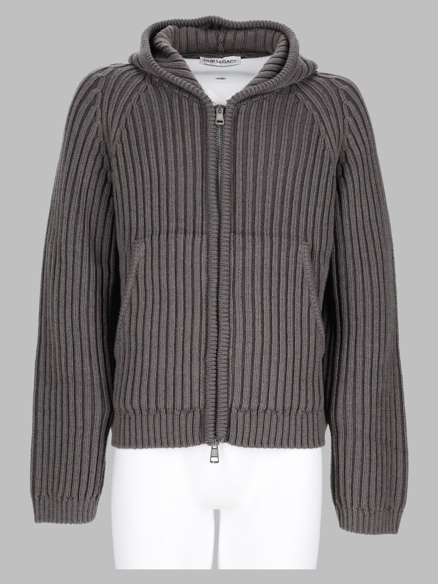 Our Legacy Men Maglia In Lana Merino Con Zip E Cappuccio