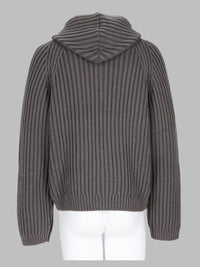 Our Legacy Men Maglia In Lana Merino Con Zip E Cappuccio