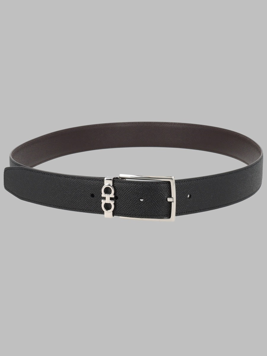 Ferragamo Men Cintura "Gancini" Reversibile E Regolabile