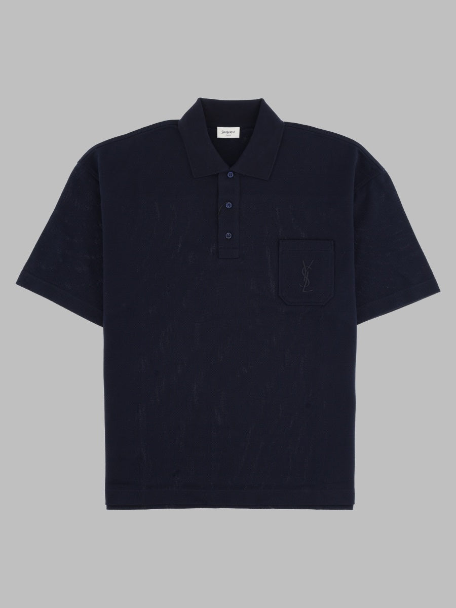 Saint Laurent Men Polo Cassandre In Piqué Di Cotone