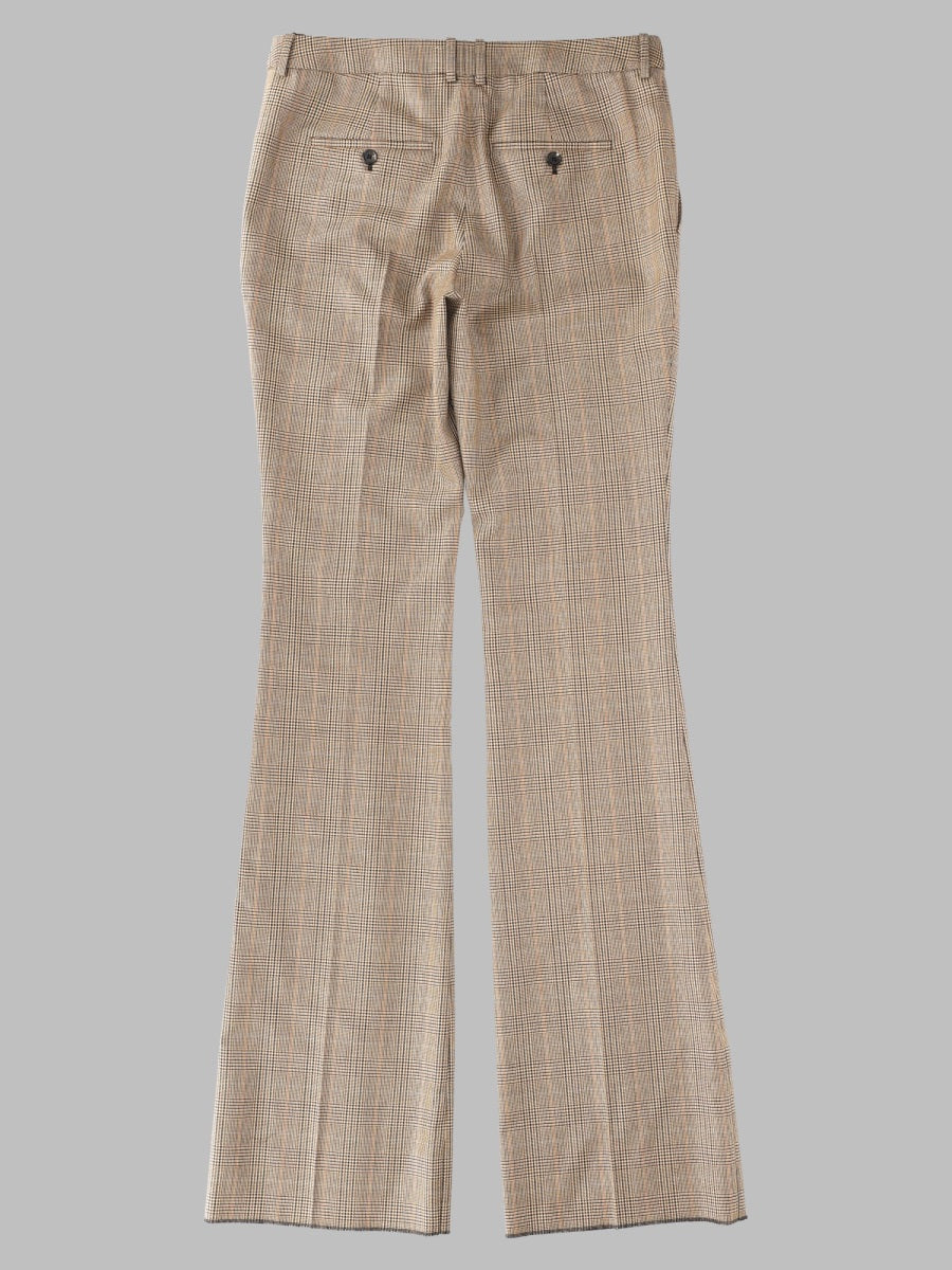 Saint Laurent Women Pantalone Svasato In Lana Pied De Poule Principe Di Galles