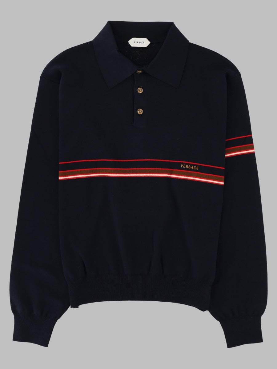 Versace Men Polo In Cotone Con Logo