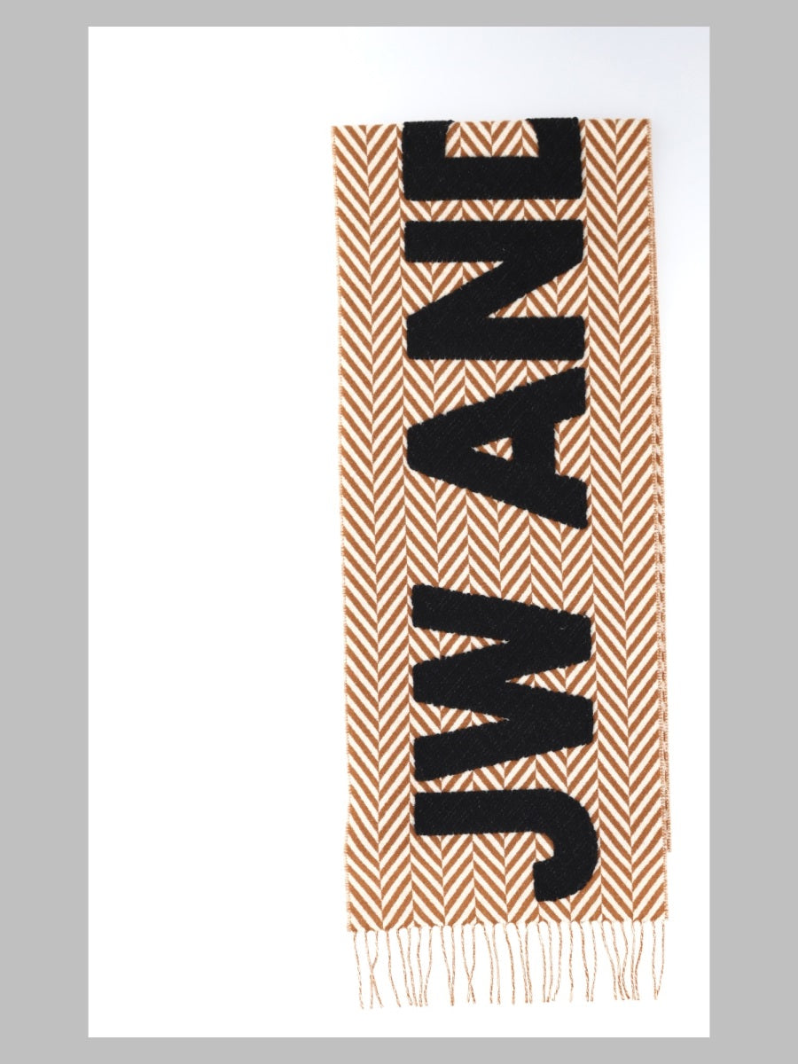 Jw Anderson Unisex Sciarpa Con Logo E Motivo A Spina Di Pesce