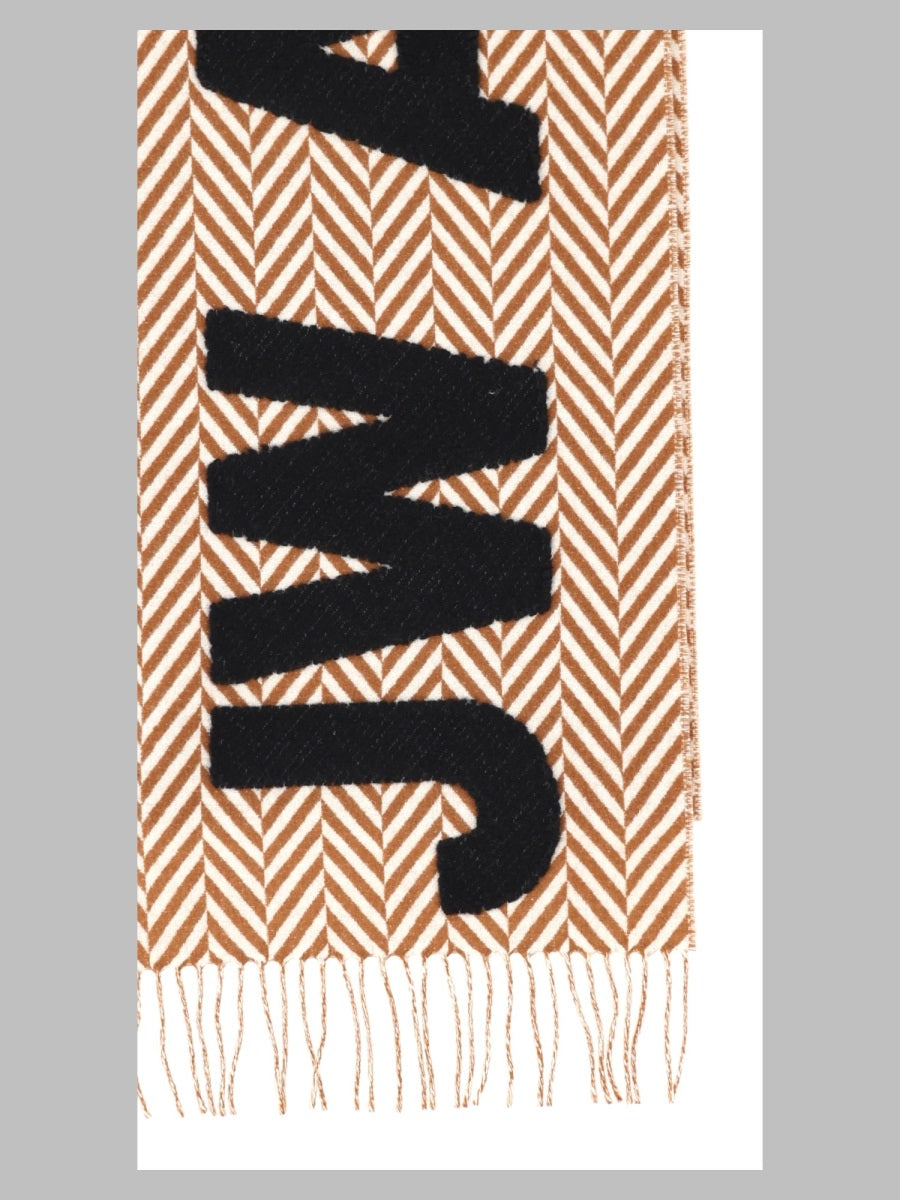 Jw Anderson Unisex Sciarpa Con Logo E Motivo A Spina Di Pesce