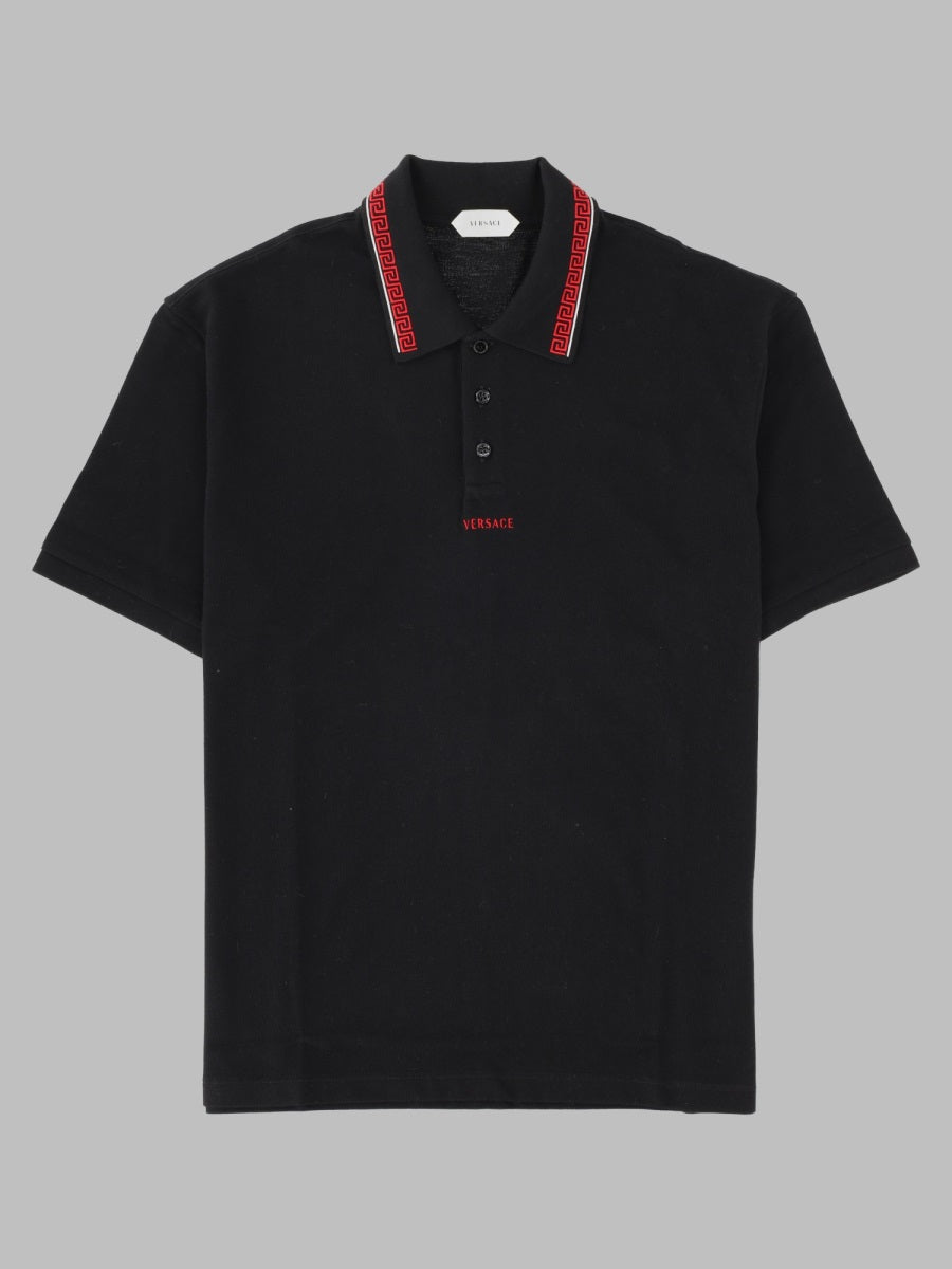 Versace Men Polo Con Logo E Ricamo "Greca"