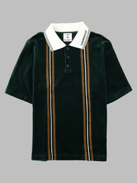 Casablanca Men Polo In Velluto Con Logo