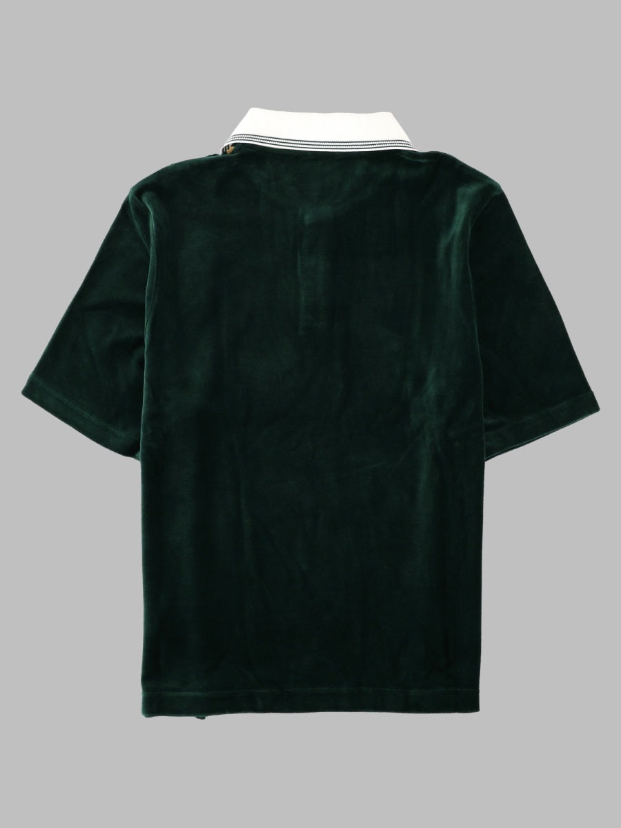 Casablanca Men Polo In Velluto Con Logo