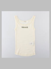 Versace Women Tank Top Con Crystal Logo