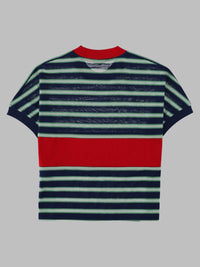 Versace Women T-Shirt In Cotone A Righe Con Logo