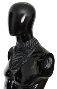 Costume National Black Gray Viscose Foulard Branded Women's Scarf