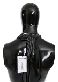 Costume National Black Gray Viscose Foulard Branded Women's Scarf
