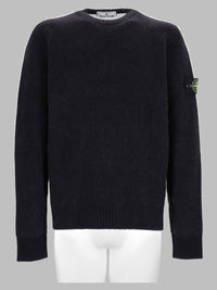 Stone Island Men Maglia In Misto Alpaca E Lana Con Patch Logo