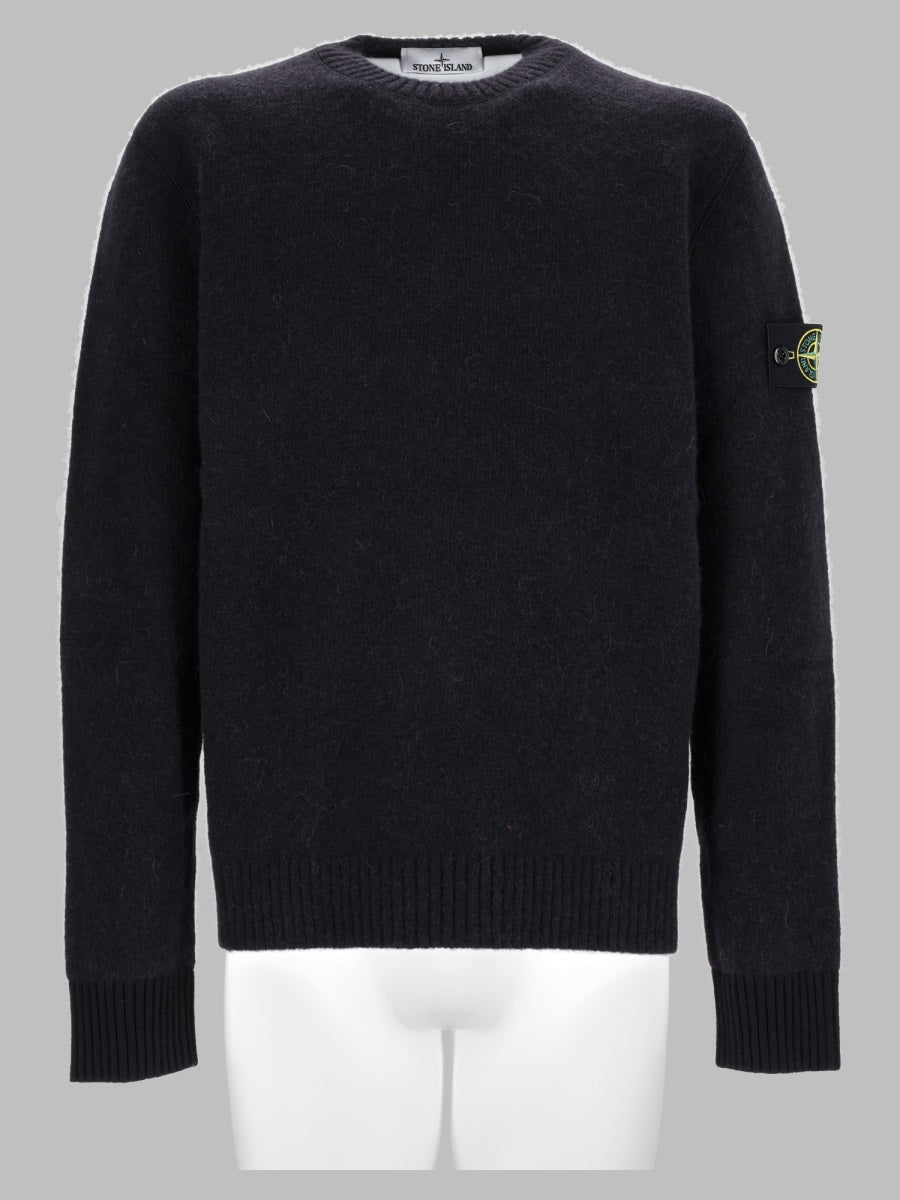 Stone Island Men Maglia In Misto Alpaca E Lana Con Patch Logo