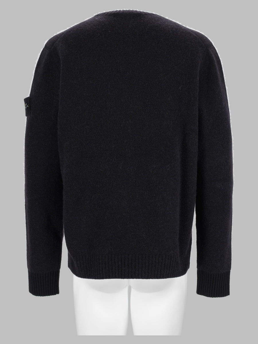 Stone Island Men Maglia In Misto Alpaca E Lana Con Patch Logo