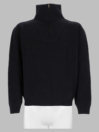 Saint Laurent Men Pullover Con Mezza Zip In Lana A Coste