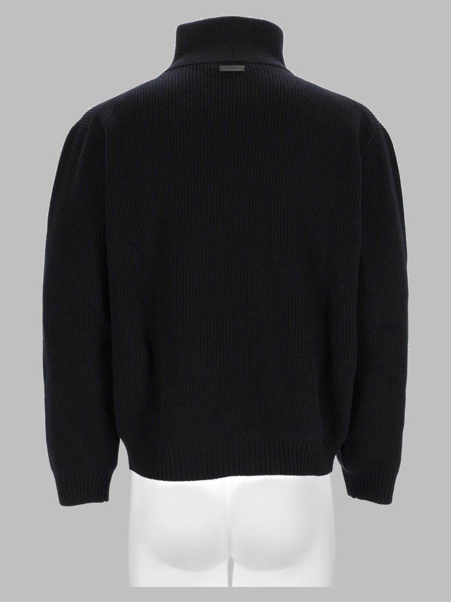 Saint Laurent Men Pullover Con Mezza Zip In Lana A Coste