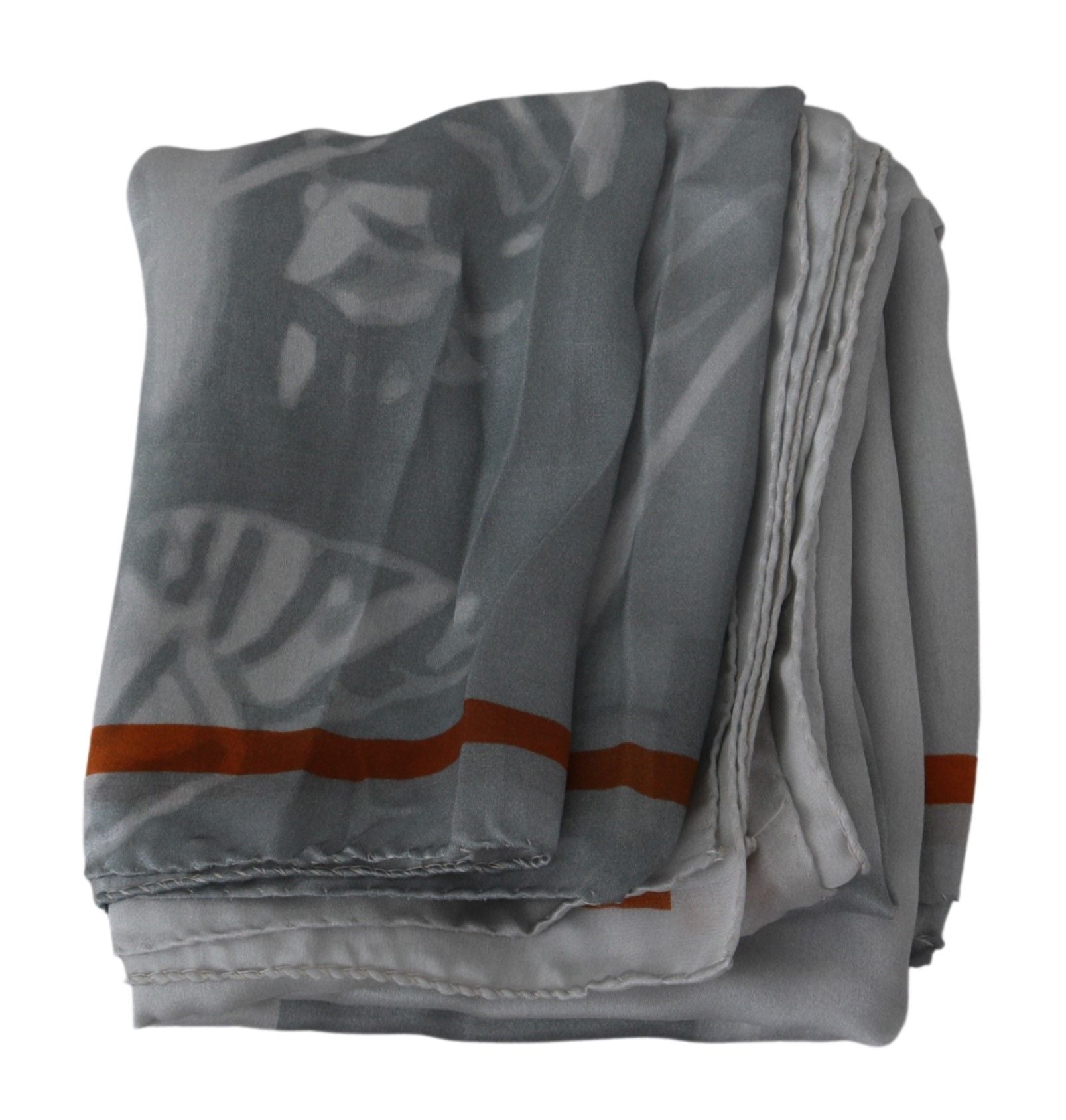 Costume National Gray Red Silk Shawl Foulard Wrap Women's Scarf