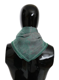 Costume National Green Silk Shawl Foulard Wrap Women's Scarf