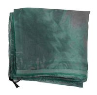 Costume National Green Silk Shawl Foulard Wrap Women's Scarf