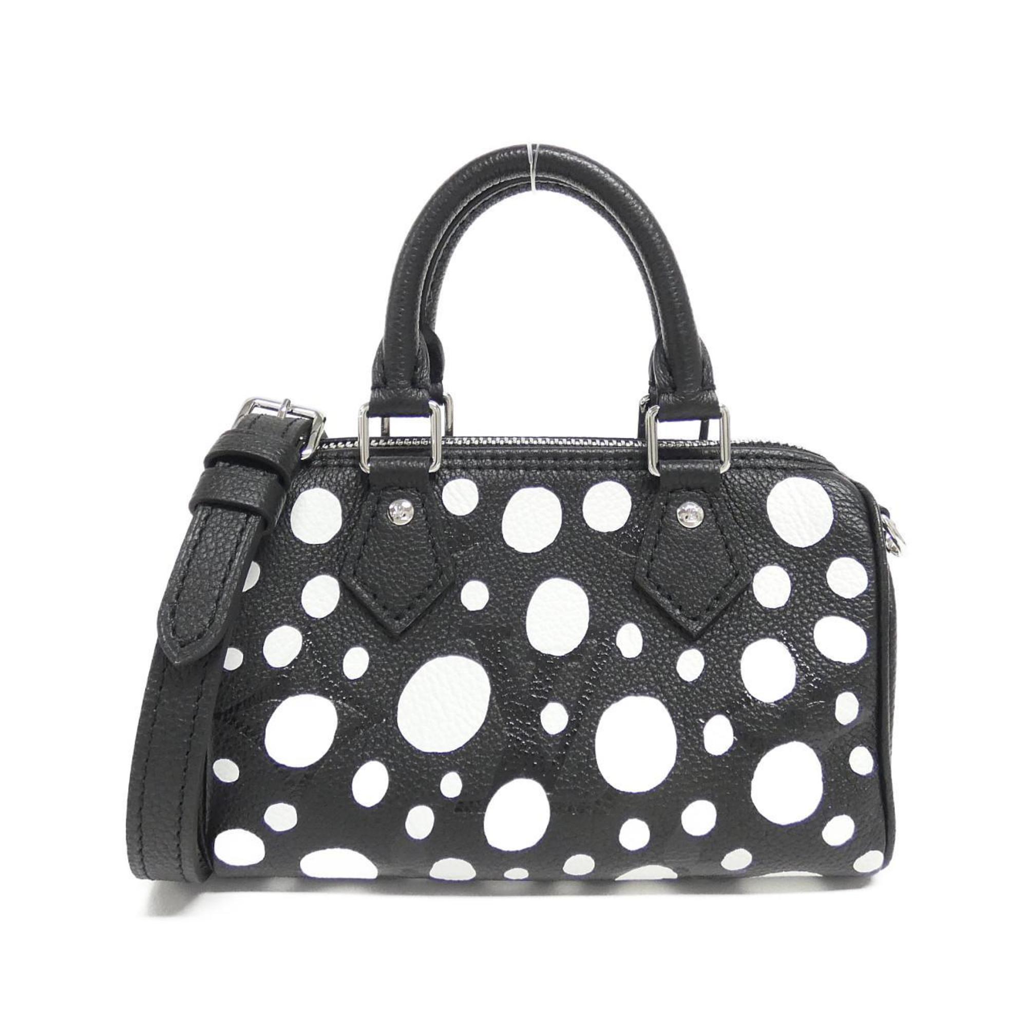 Louis Vuitton Nano Speedy Black Leather Handbag (Pre-Owned) OS Black