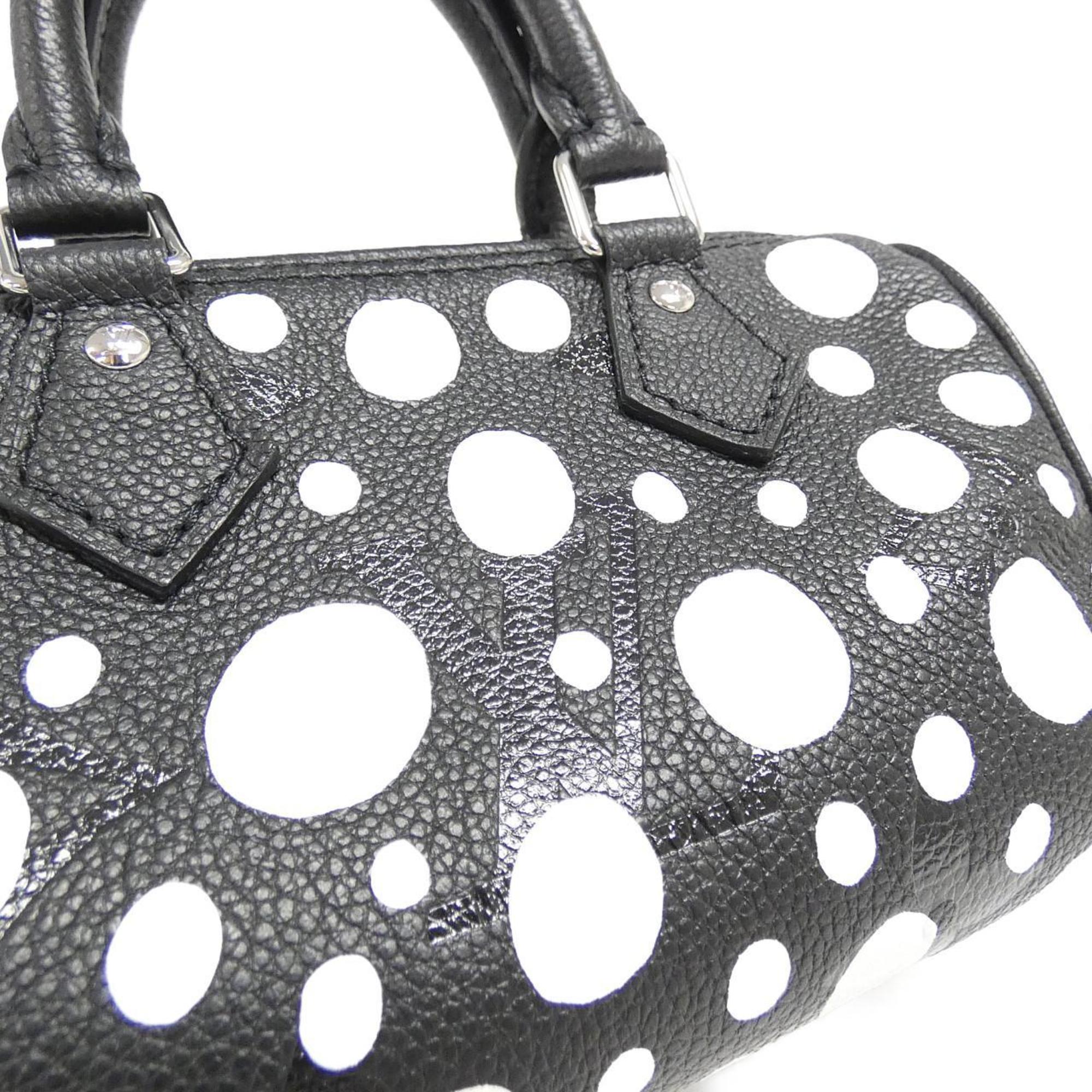 Louis Vuitton Nano Speedy Black Leather Handbag (Pre-Owned)