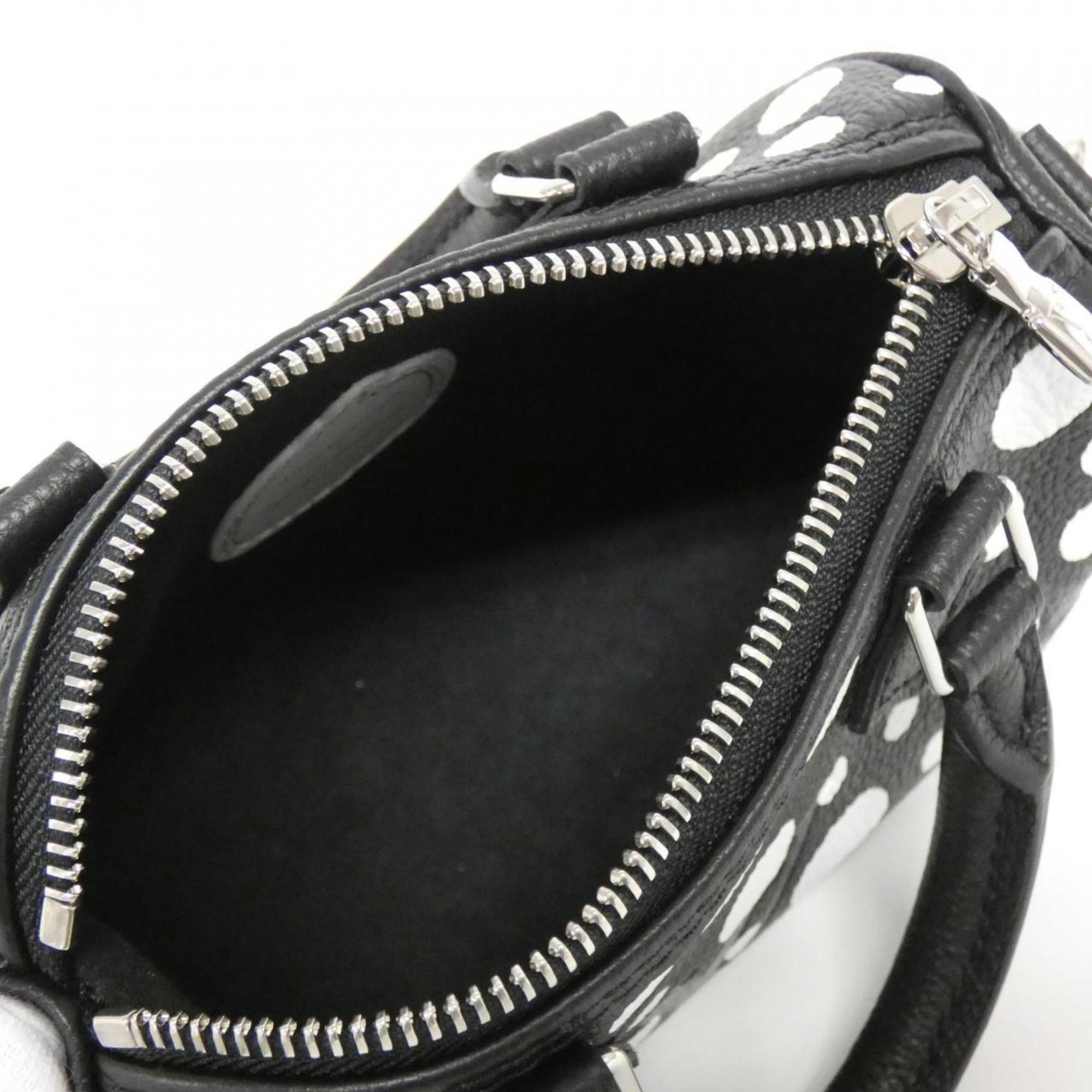 Louis Vuitton Nano Speedy Black Leather Handbag (Pre-Owned)