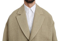 Dolce & Gabbana Beige Jacket Men's 100% Jute Blazer Men's Coat