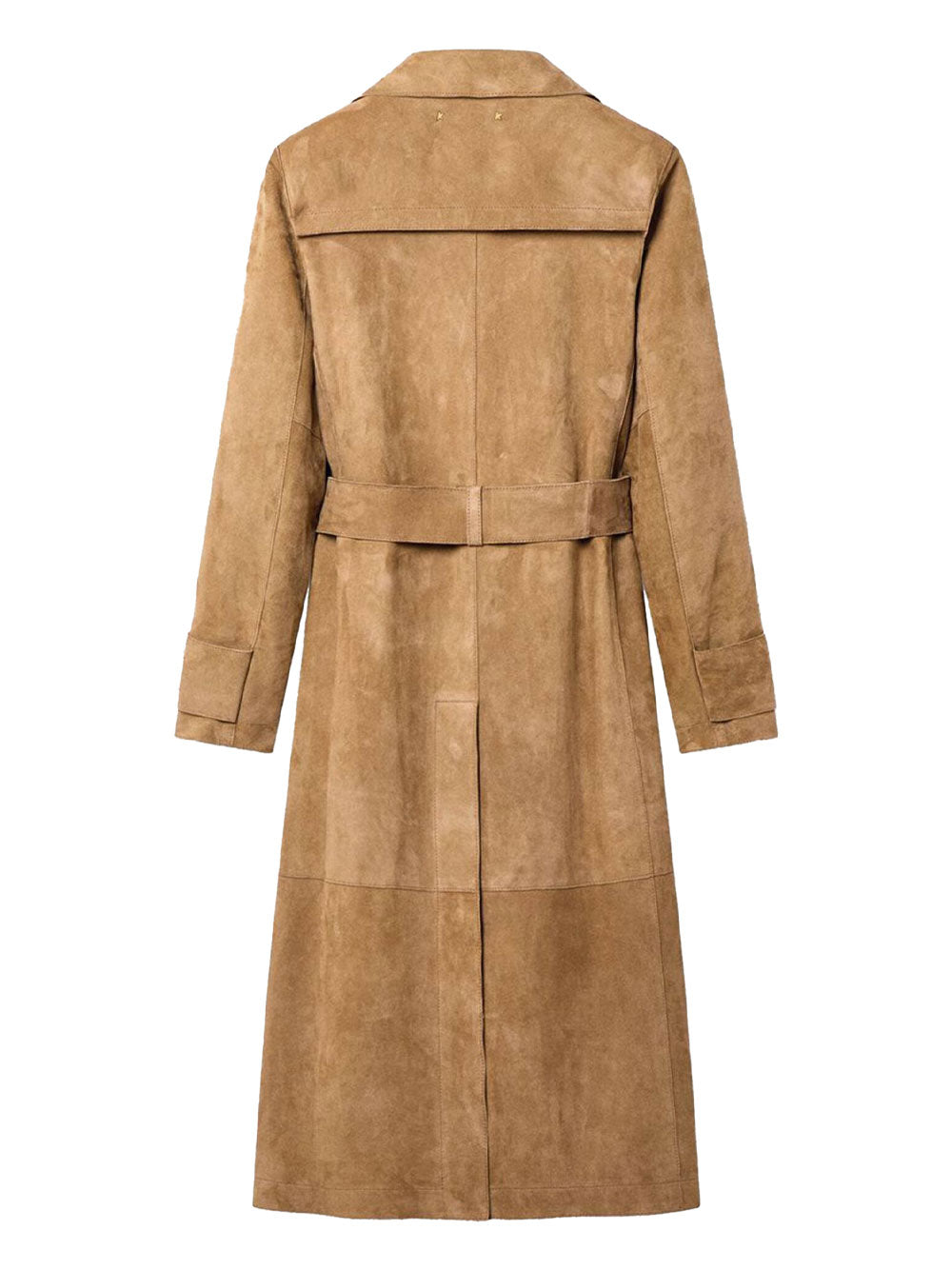 GOLDEN GOOSE Waxed Treatment With Lived-In Effect Suede Trench Coat Women