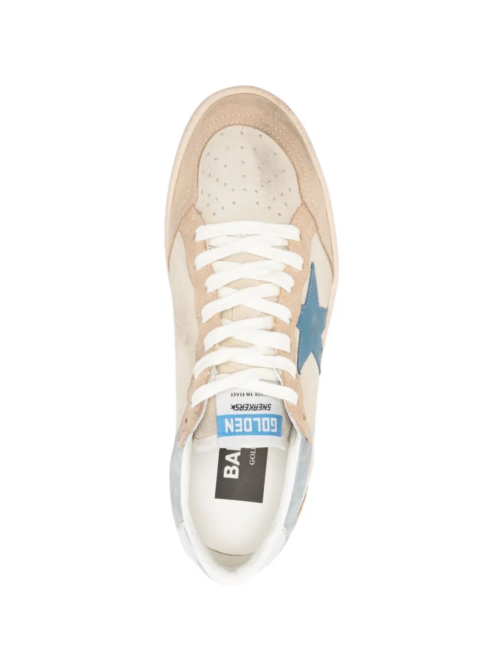 Golden Goose Women Ball Star Two-Tone Suede Sneakers With Laminated Leather Star