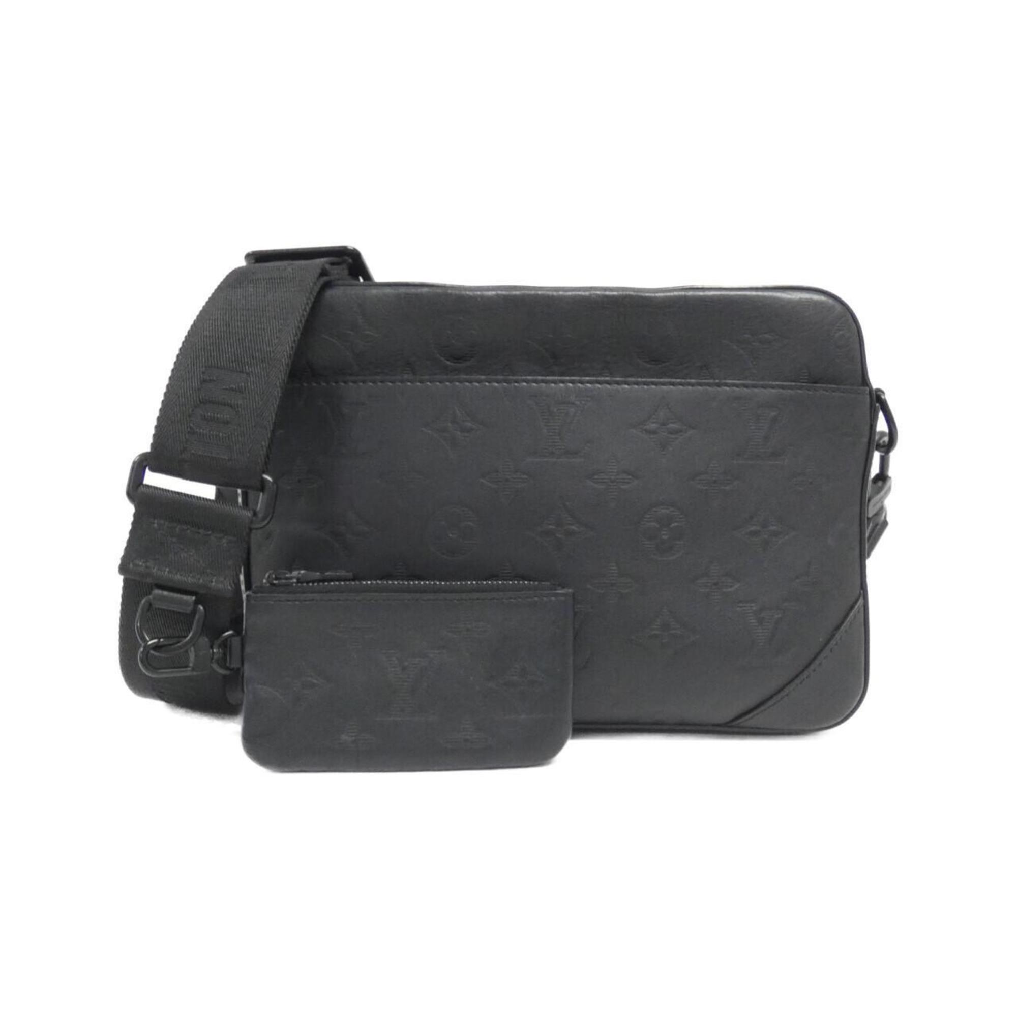 Louis Vuitton Duo Messenger Black Leather Shoulder Bag (Pre-Owned) OS Black