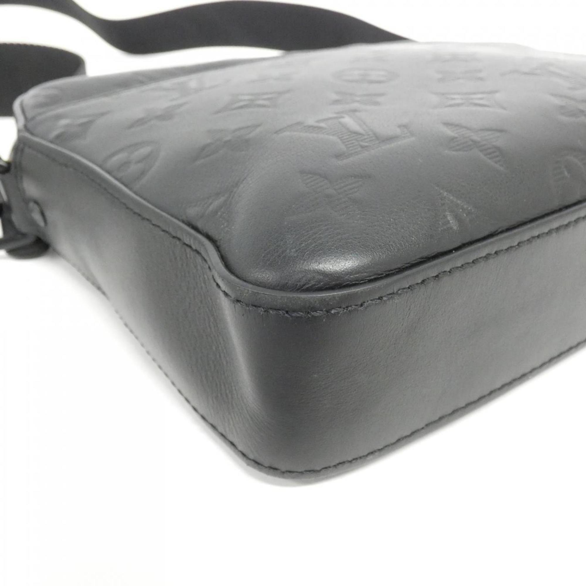 Louis Vuitton Duo Messenger Black Leather Shoulder Bag (Pre-Owned)