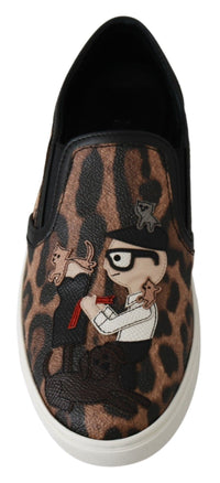Dolce & Gabbana Dolce & Gabbana Leather Leopard #dgfamily Loafers Women's Shoes